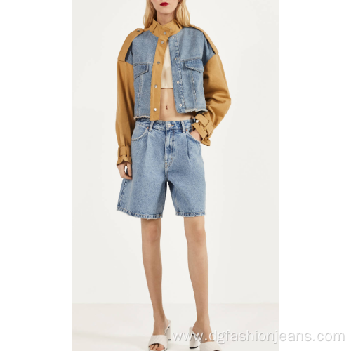 Women's Designer Two Color Jeans Jacket